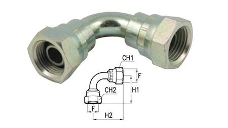 HYDRAULIC ELBOW 90° FEMALE-FEMALE 3/8