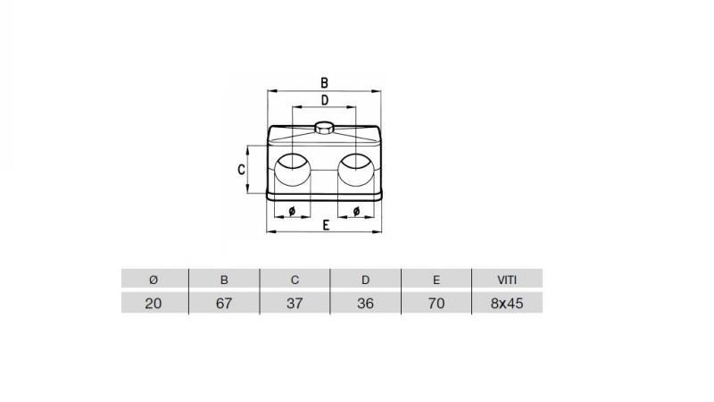 PIPE BRACKET Dia.20 - DOUBLE