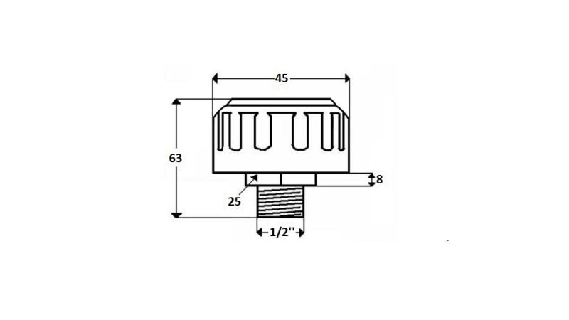 METAL FILTER CAP WITH BREATHER 1/2''