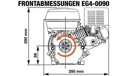 BENZINMOTOR EG4-90cc-1,79kW-2,43HP-3.600 U/min-H-KW15,9(5/8")x61-manueller start