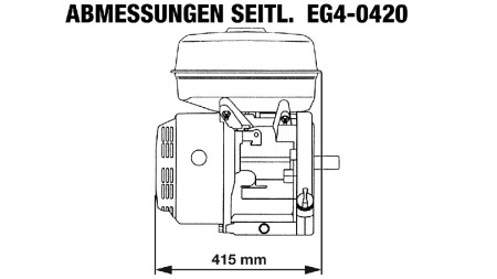 BENZINSKI MOTOR EG4-420cc-9,6kW-13,1HP-3.600 U/min-E-KW25x88.5-ELEKTRO POGON