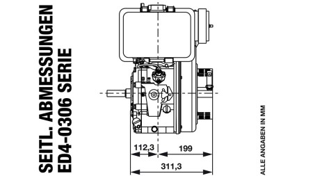 MOTORE DIESEL 306cc-4,5kW-3.600 U/min-H-KW25x63-avvio manuale