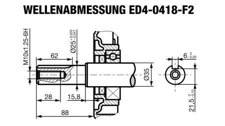 DIESELMOTOR 418cc-7,83kW-10,65HP-3.600 U/min-H-KW25x88-manueller start