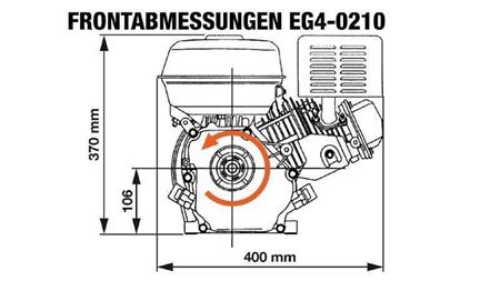 gasoline engine EG4-200cc-5,10 kW-3.600rpm-H-KW19.05(3/4")x61,7(Q1)-hand start