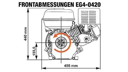 BENZINMOTOR EG4-420cc-9,6kW-13,1HP-3.600 U/min-E-KW25.4x88.5-elektro start
