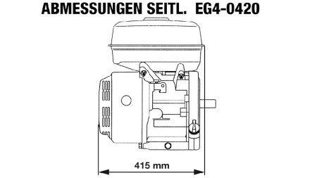 benzínový motor EG4-420cc-9,6kW-13,1HP-3.600 U/min-H-KW25x63-manuálny štart