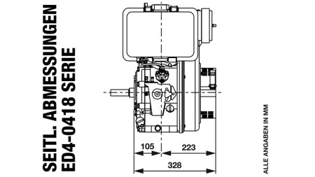 naftový (diesel) motor 418cc-7,83kW-10,65HP-3.600 U/min-E-KW25.4x88-elektrický štart