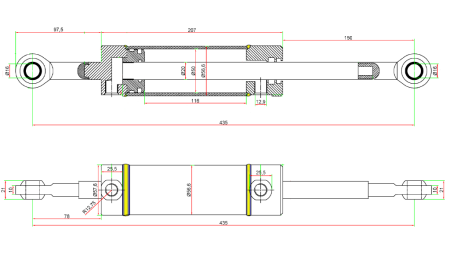 HIDRAULIČNI VOLANSKI CILINDAR JOHN DEERE  OEM-AM108777, AM39310, AM105769