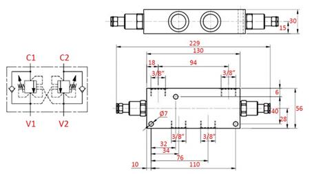 OVERCENTER VENTIL 3/8