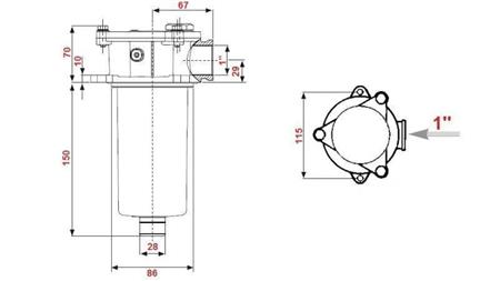 RÜCKLAUFFILTER TANKEINBAU FILTER 1 - 60u - 110 lit/min