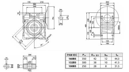 PMRV-150 ELEKTROMOTOR HAJTÓMÜHÁZ MS132 (7,5kW) SZORSZÁS 40:1