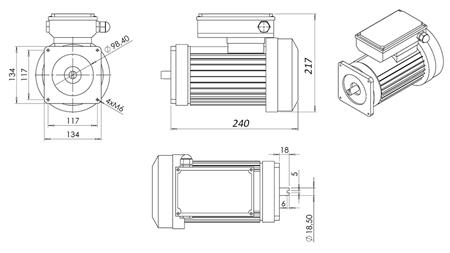 ELECTRIC MOTOR FOR HYDRAULIC POWER-PACK 230V 0,75kW