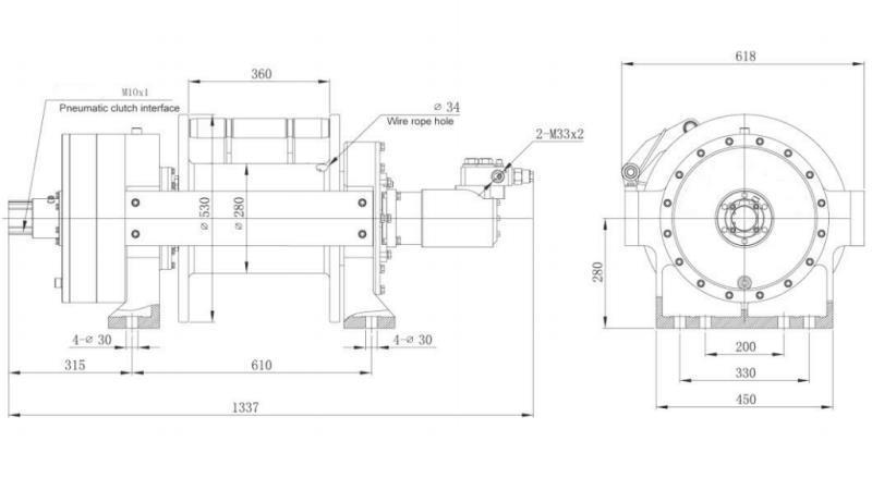 HYDRAULISCHE SEILWINDE DWHI 660 HD - 30000 kg