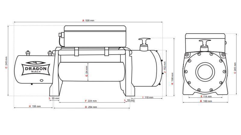 12 V ELECTRIC WINCH DWM 12000 HD - 5443 kg