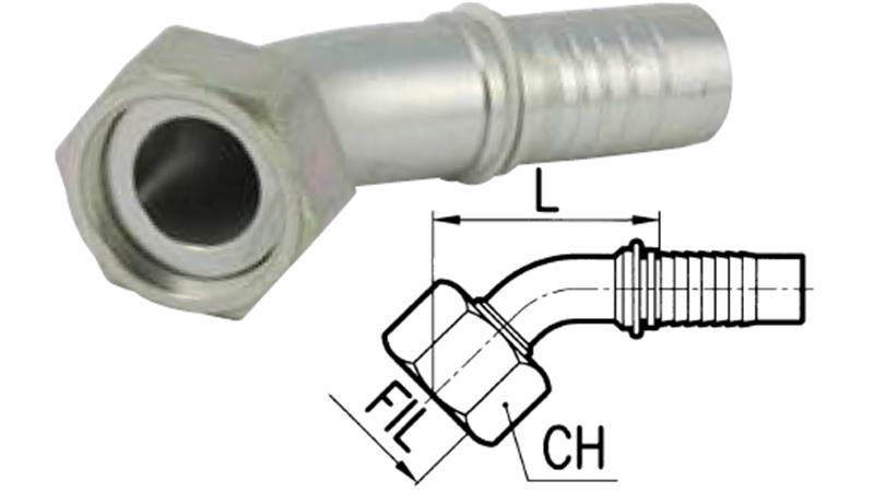 HYDRAULISCHER ANSCHLUSS DKORFS WEIBLICH KNIE 45° DN13-1