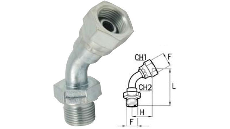 HYDRAULIK KNIE 45° BSP MÄNNLICH-WEIBLICH 1