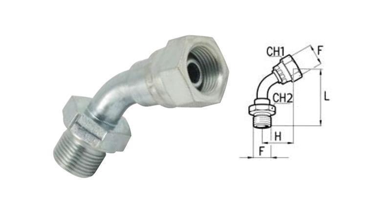 HYDRAULIK KNIE 45° BSP MÄNNLICH-WEIBLICH 1/4