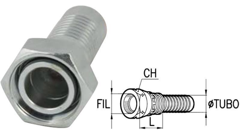 HYDRAULIC FITTING DKOS 38 S FEMALE DN31-M52x2