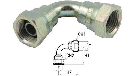 HIDRAULIKUS TÉRD 90° NŐI-NŐI M18x1,5