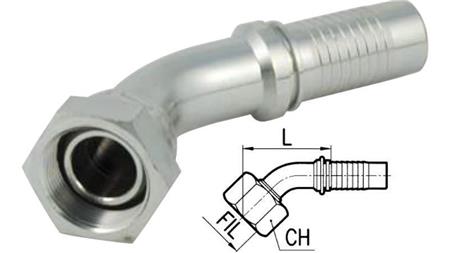 HYDRAULINEN YHTEYS BSP NAISPUOLEINEN KULMA 45° DN10-3/8