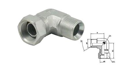 HYDRAULIK KNIE 90°BSP KURZ DREHENDE MUTTER-MÄNNLICH 1/4