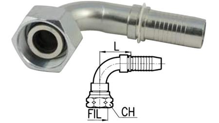 HYDRAULIC FITTING DKOL 10 L FEMALE ELBOW 90°