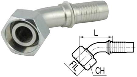 HYDRAULISCHE VERBINDUNG DKOS 14 MIT WEIBLICHEM ELBOW 45* DN10-M22x1.5