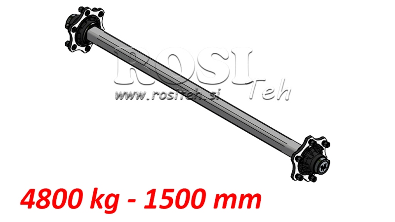 ACHSE FÜR ANHÄNGER 4800 kg OHNE BREMSEN (1500 mm)