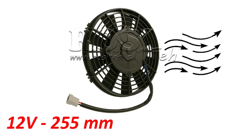 AXIAL LÜFTER - VENTILATOR 255 mm - ZULEITEND 12V