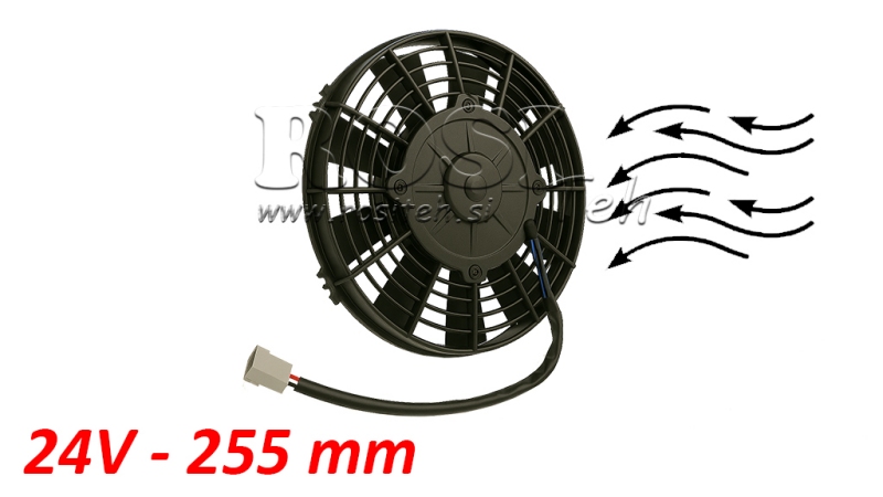 AXIAL LÜFTER - VENTILATOR 255 mm - ABLEITEND 24V