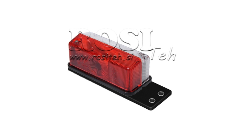 LUMIÈRE LATÉRALE POUR REMORQUES CARRE BLANC/ROUGE