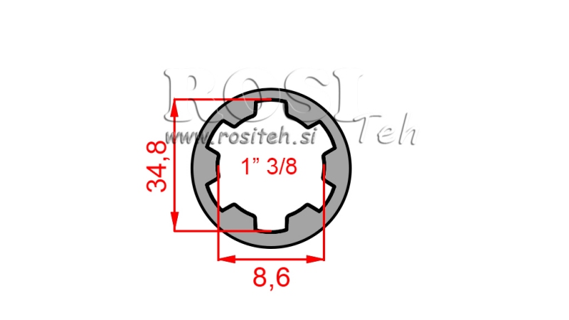 KARDANADAPTER HYLSA 1-3/8 (60 mm)