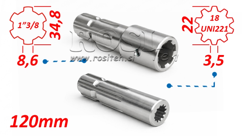 ΠΡΟΣΑΡΜΟΓΕΑΣ P.T.O. 13/8 19x22x3.5 10 δόντια