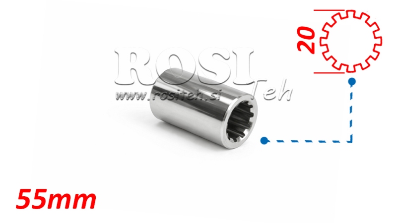 KARDANSKI NASTAVEK PUŠA 20x17 (12 zob) (55 mm)