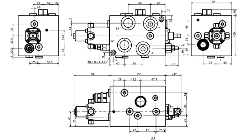 HYDRAULIKVENTIL FÜR SPALTER-GROßER WÜRFEL - AUTOSPEED 150 lit