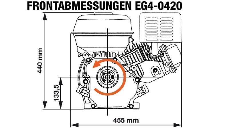 benzinmotor EG4-420cc-9.6kW-13.1HP-3,600 RPM-E-KW25x88.5-elektrisk start