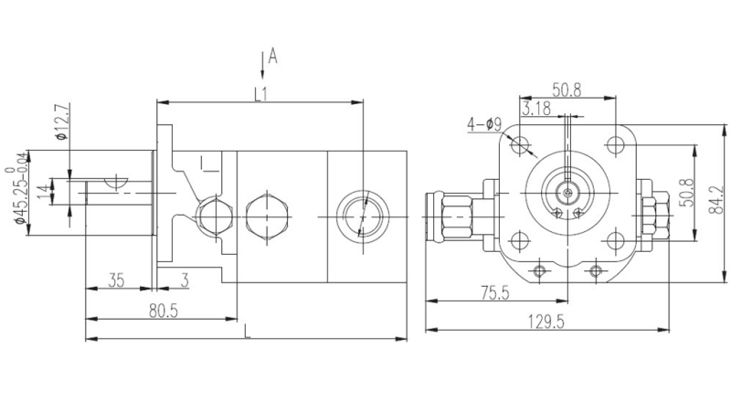 HYDRAULISCHE HI-LO PUMPE 16GPM 12,9 ccm + 4,1 ccm - rechts