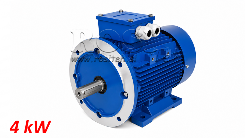 4kW-ELEKTROMOTOR MS100L3-4 4_1430rpm 3Faz nohy + príruba-B3B5