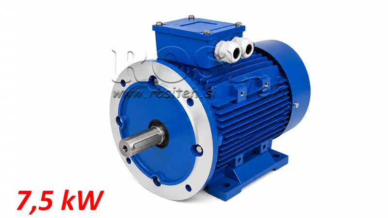 7,5kW-ELEKTRO MOTOR MS132M-4_1450vrt 3Faz nogice+prirobnica-B3B5
