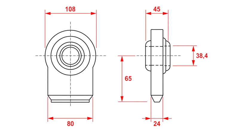 SUPPORTO ROTULA PIATTO A SALDARE CAT.3 FI38,4/80