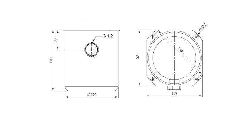 METALLTANK ROLL PP 1 LITER-Abmessungen