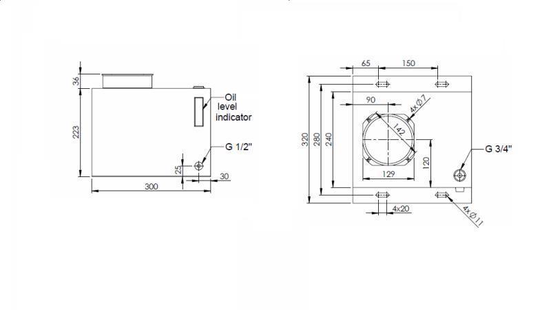 BOÎTE DE RÉSERVOIR EN MÉTAL PP 15 LITRES HORIZONTAL-VERTICAL-dimensions