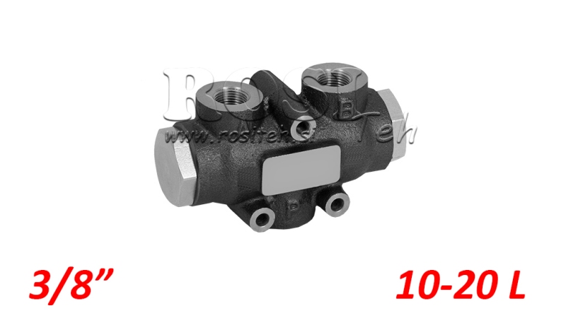 VÁLVULA DE DISTRIBUIÇÃO HIDRÁULICA DE FLUXO V01003 10 - 20 LIT - 3/8 - 250 BAR (MÁX.300 BAR) V-EQ20