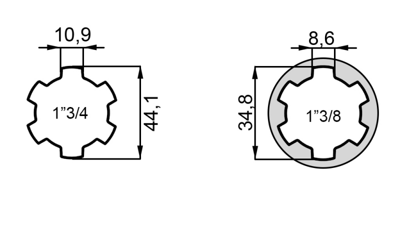 KARDANSKI NASTAVEK iz 1-3/8 na 1-3/4 (150 mm)
