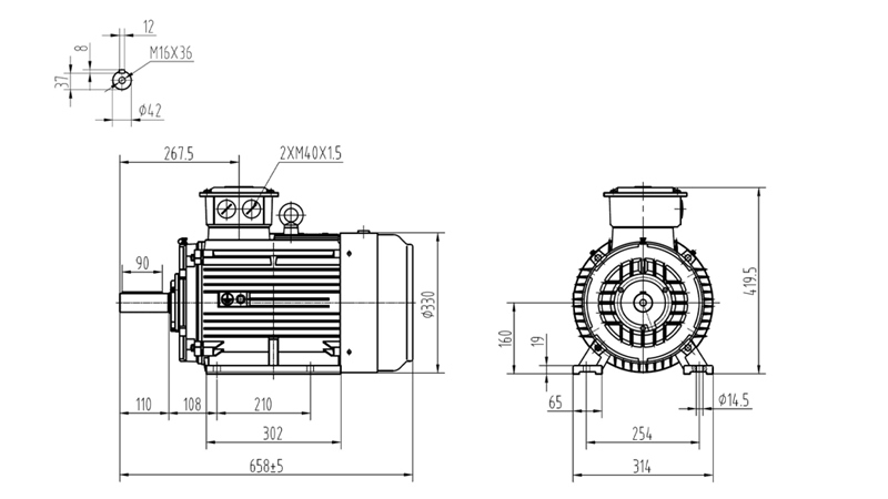 11kW-ELEKTROMOTOR Y3 160M1-2_2930rpm 3Faz nohy-B3