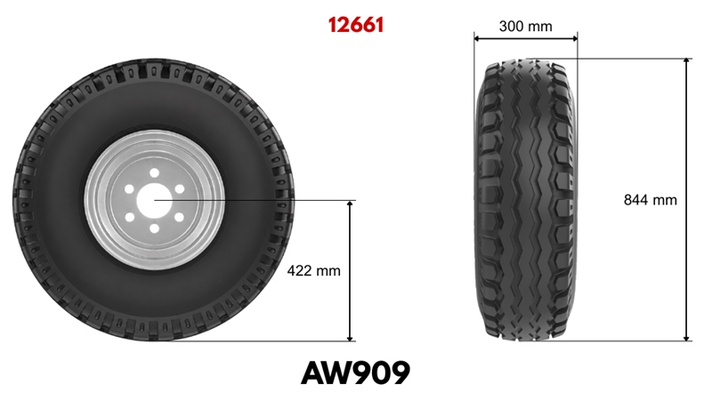 11,5/80-15,3 TYRE AW909 - 14 PR WITH RIM 9,00 x 15,3