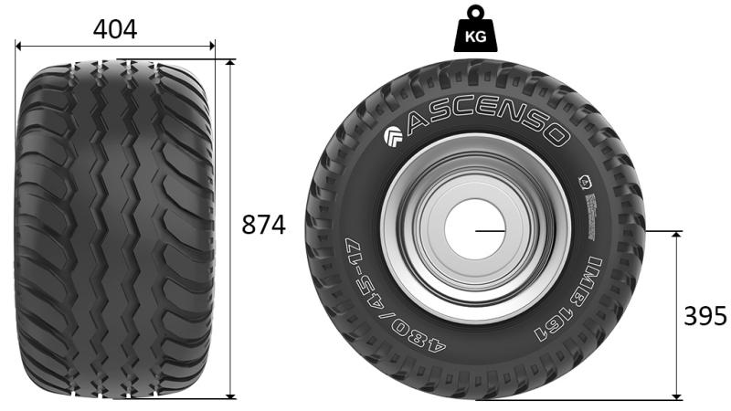 400/60-15,5 PNEVMATIKA AW708 16PL S PLATIŠČEM 13,00X15,5
