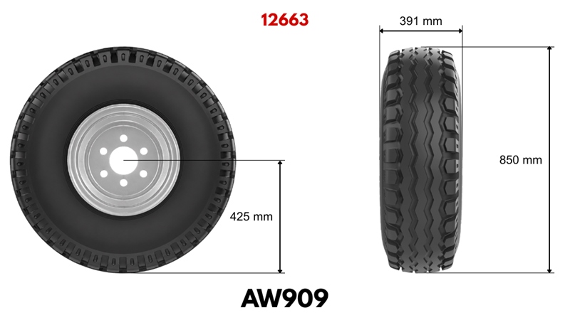 15.0/55-17 ANHÄNGERREIFE AW909 14pl MIT FELGE 13,00X17