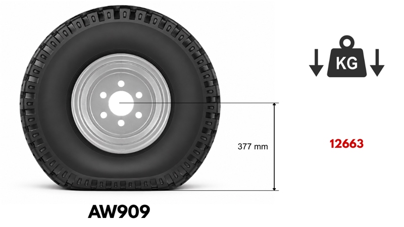 15.0/55-17 ANHÄNGERREIFE AW909 14pl MIT FELGE 13,00X17