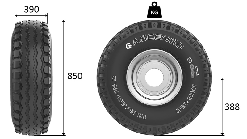 15.0/55-17 PNEUMATIKA AW909 14PL S RÁFEM 13,00X17